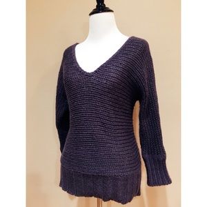 AE Light & Lofty Plum Purple Mohair Dolman Sweater